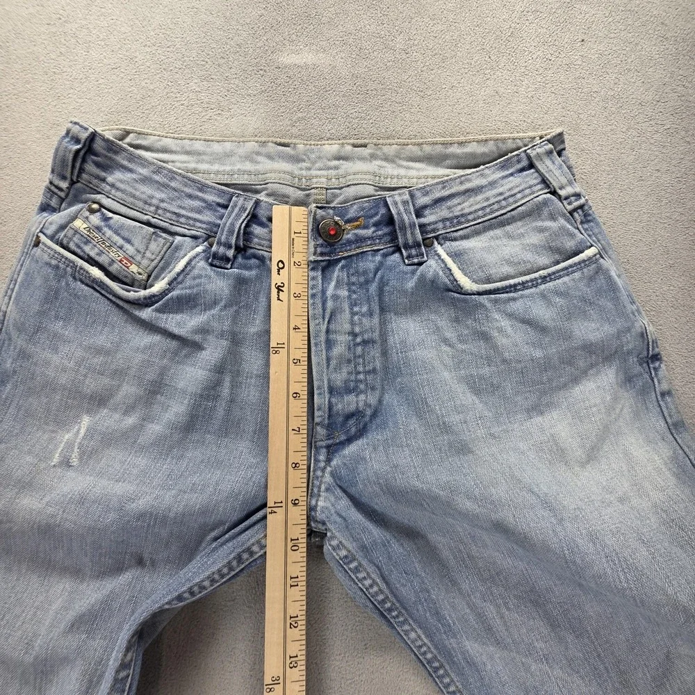 Diesel Jeans Mens 34x32 Blue Yarik Regular Straight Button Fly Made Italy 008DW